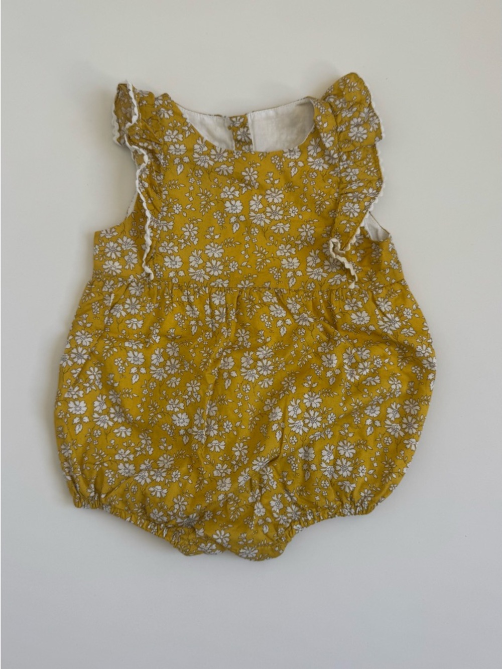 Jacadi Yellow Floral Baby Romper